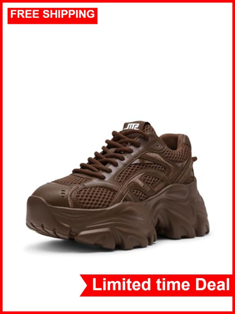 Platform Low Top Lace Up Sneaker Chunky Sole Casual Athletic Shoe